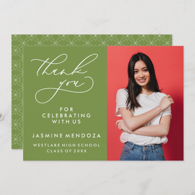 ENKEL WHIMSISK KALLIGRAFI STUDENTEN TACK (Fram/baksida)