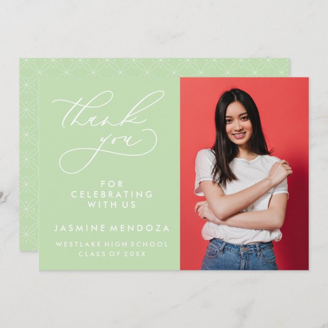 ENKEL WHIMSISK KALLIGRAFI STUDENTEN TACK (Fram/baksida)