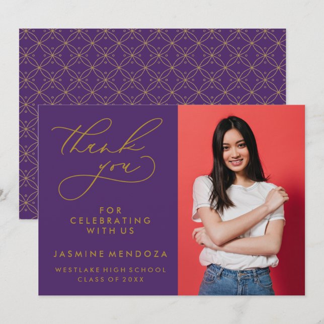 ENKEL WHIMSISK KALLIGRAFI STUDENTEN TACK (Fram/baksida)