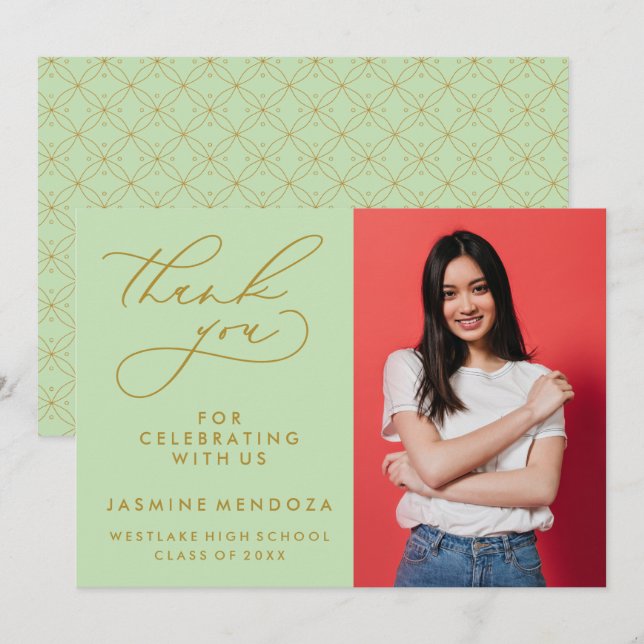 ENKEL WHIMSISK KALLIGRAFI STUDENTEN TACK (Fram/baksida)