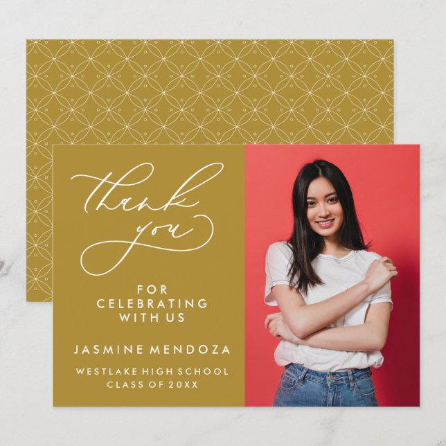 ENKEL WHIMSISK KALLIGRAFI STUDENTEN TACK (Fram/baksida)