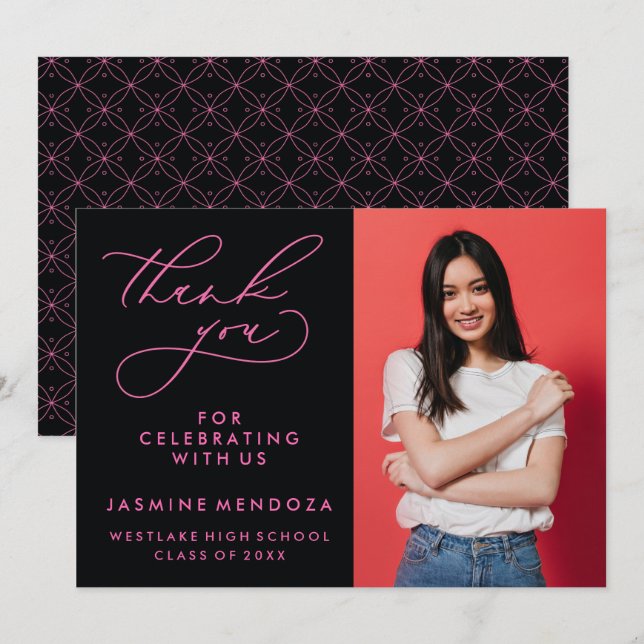 ENKEL WHIMSISK KALLIGRAFI STUDENTEN TACK (Fram/baksida)