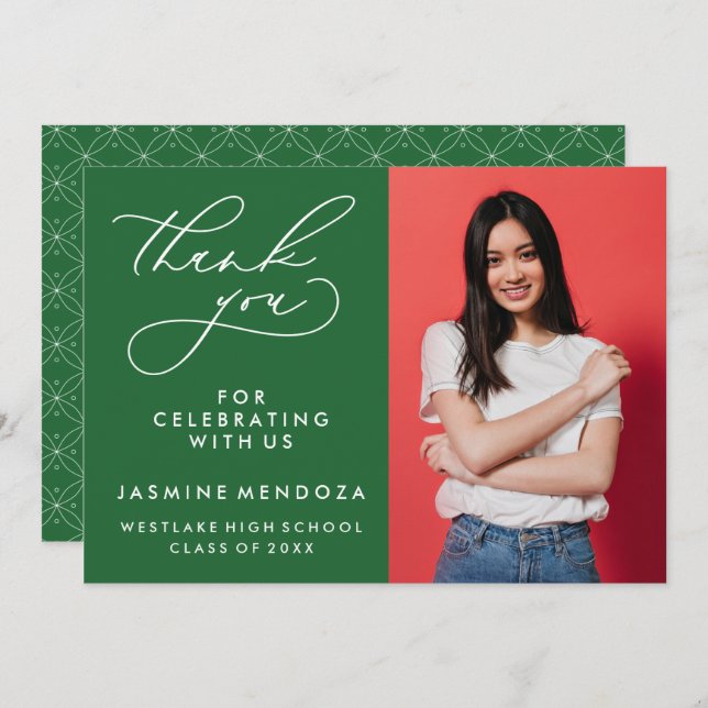 ENKEL WHIMSISK KALLIGRAFI STUDENTEN TACK (Fram/baksida)