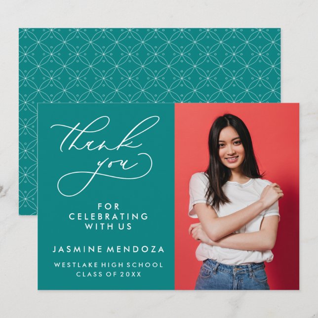 ENKEL WHIMSISK KALLIGRAFI STUDENTEN TACK (Fram/baksida)