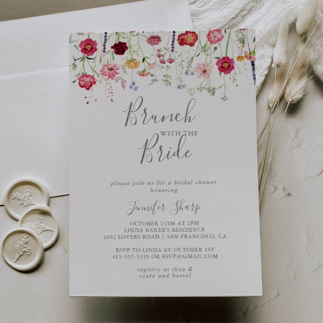 Enkel WildblomBrunch med Bride Shower Inbjudningar (Skapare uppladdad)