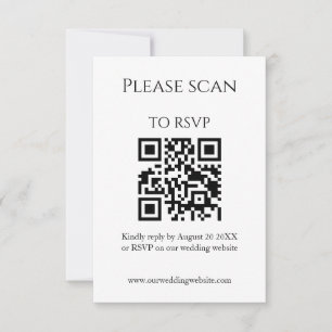 Enkel Wildblomma-Elegant QR-kod och OSA Bröllop Kort