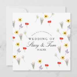 Enkel Wildblomma Hand plockade Bröllop Tack