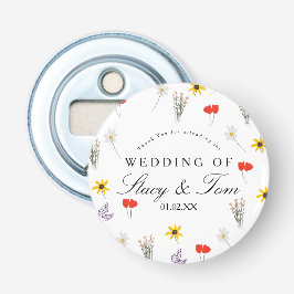 Enkel Wildblomma Hand plockade Bröllop Tack Flasköppnare