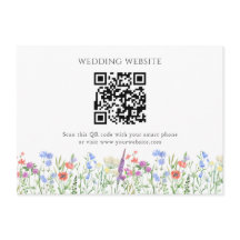 Enkel Wildblomma QR-kod Bröllop