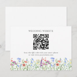 Enkel Wildblomma QR-kod Bröllop Tilläggskort