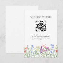 Enkel Wildblomma QR-kod Bröllop Tilläggskort
