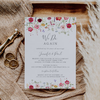 Enkel Wildblomma Vi gör om Vow Renewal Inbjudningar