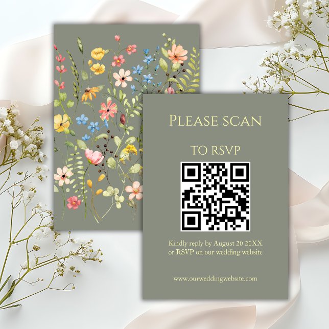Enkel Wildblomsförsäljning QR-kod och OSA Bröllop (Skapare uppladdad)