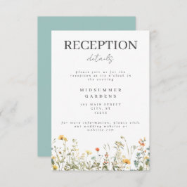 Enkel Wildblomsterbröllopsmottagning Tilläggskort