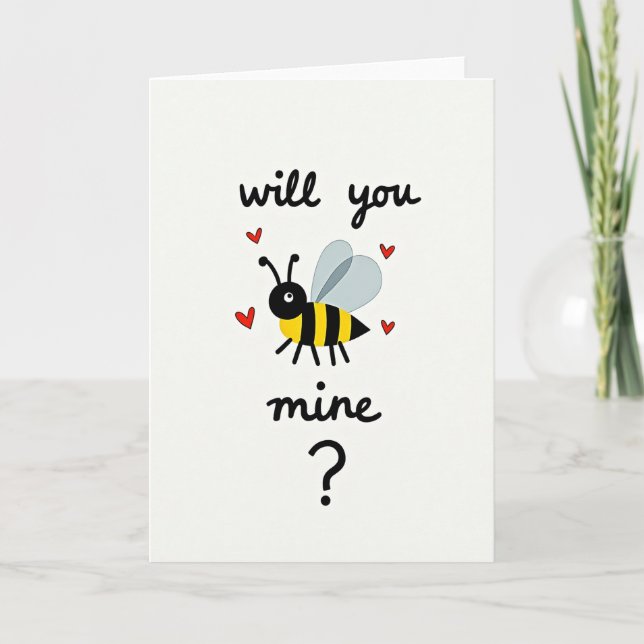 Enkel Will You Bee Mine-kort Kort (Framsida)