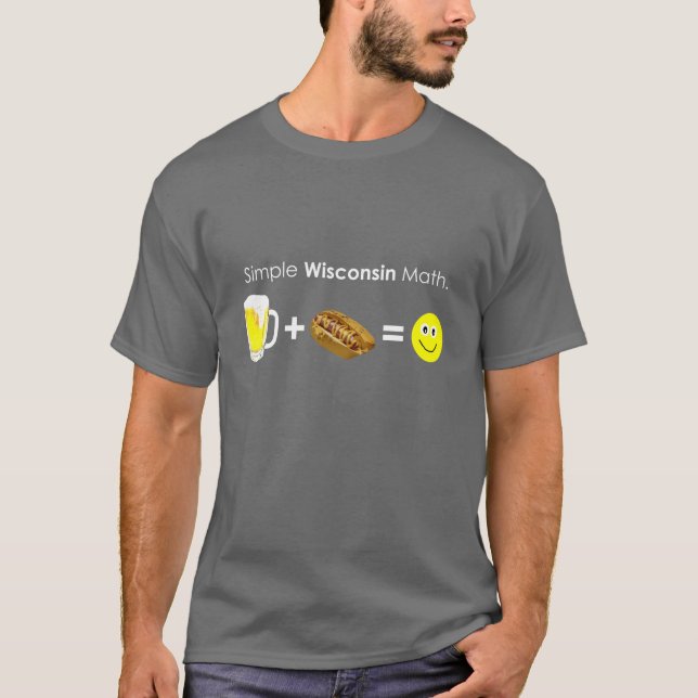 Enkel Wisconsin Math Tee Shirt (Framsida)