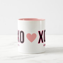 Enkel Xoxo-arbetsutmatningskort Valentines day Två-Tonad Mugg