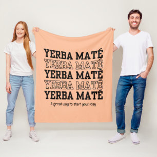 Enkel YERBE MATE Motivational Peach Fleecefilt