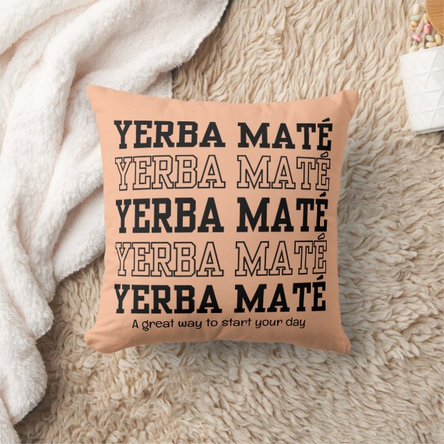 Enkel YERBE MATE Motivational Peach Kudde (Filt)