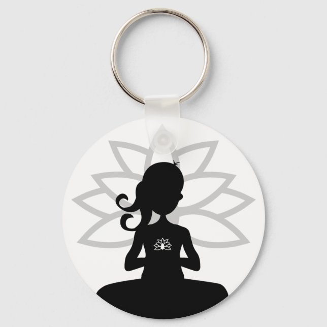 Enkel Yoga Silhouette Keychain Nyckelring (Framsida)