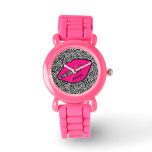 Enkel Zebra med Rosa Läppar Personlig Armbandsur