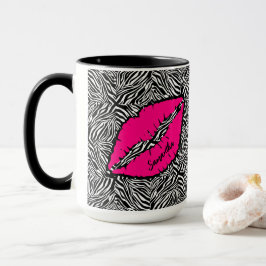 Enkel Zebra med Rosa Läppar Personlig Mugg