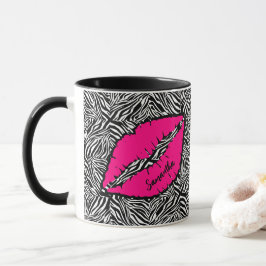 Enkel Zebra med Rosa Läppar Personlig Mugg