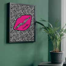 Enkel Zebra med Rosa Läppar Personlig