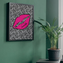 Enkel Zebra med Rosa Läppar Personlig Poster