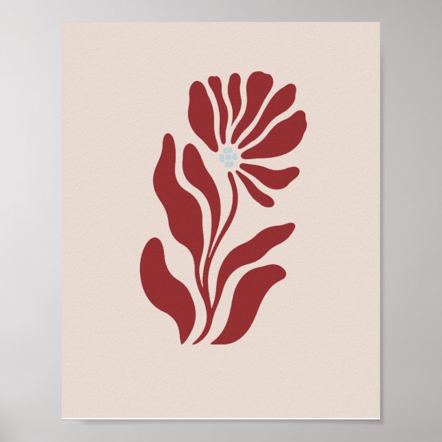 Enkelblommig botanisk blomma poster (Framsidan)