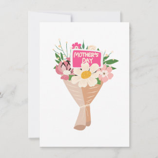 Enkele wenskaart boeket Moederdag Kort