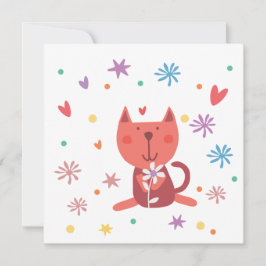 Enkele wenskaart poes 'love from' kort