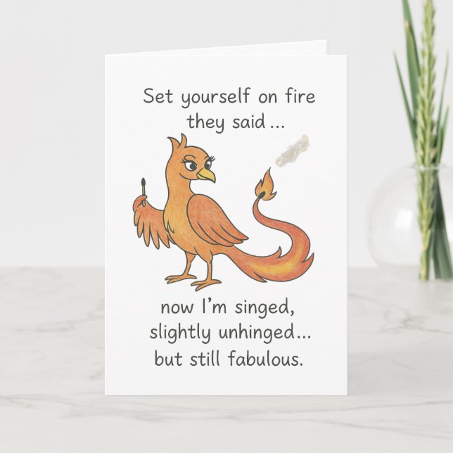 enkelfärgad och lätt obärgad foenix kort (Framsida)