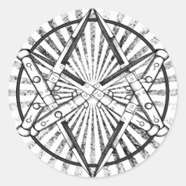 Enkelfärgade blad runt klistermärke