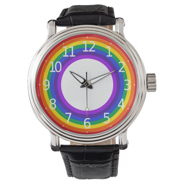 Enkelfärgat HBT-Pride Rainbow Manar Watch Watch Armbandsur (Framsida)