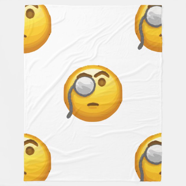 Enkelfilt för emoji fleecefilt (Framsidan)