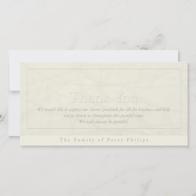 Enkelhet 1 kort för sympatitackfoto (Framsida)