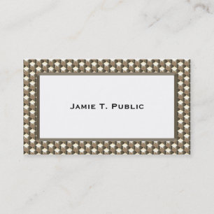 Enkelhet: Beige, White, Silver Diamond Shapes Visitkort