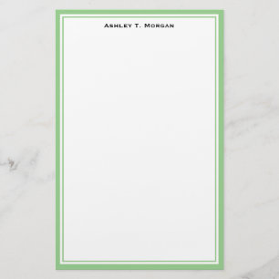 Enkelhet DIY Ram White Personlig Grönt Brevpapper