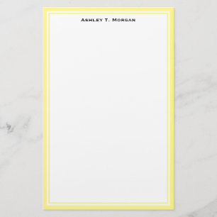 Enkelhet DIY Ram White Personlig Lt Gult Brevpapper