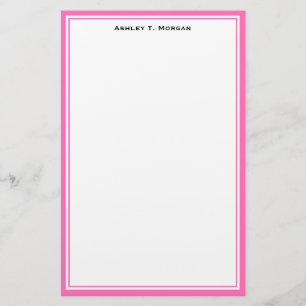 Enkelhet DIY Ram White Personlig Shock rosa Brevpapper