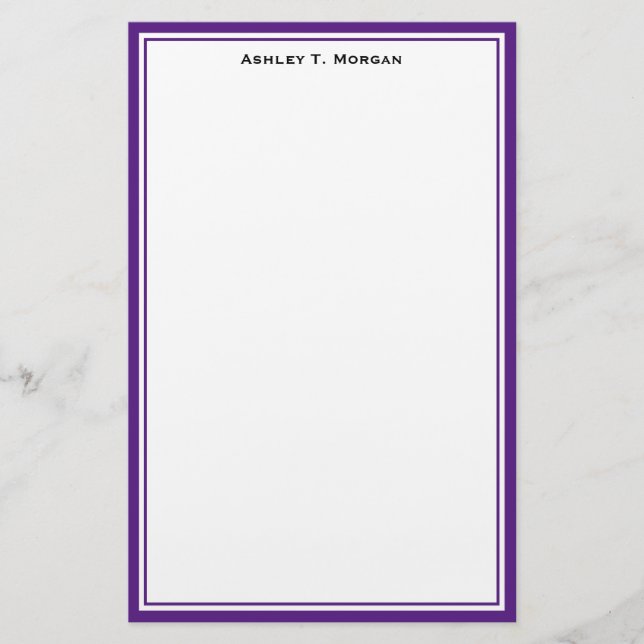 Enkelhet DIY Ram White Personlig Stationery Brevpapper (Framsida)