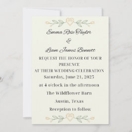 Enkelhet i hjärtbröllop inbjudningar