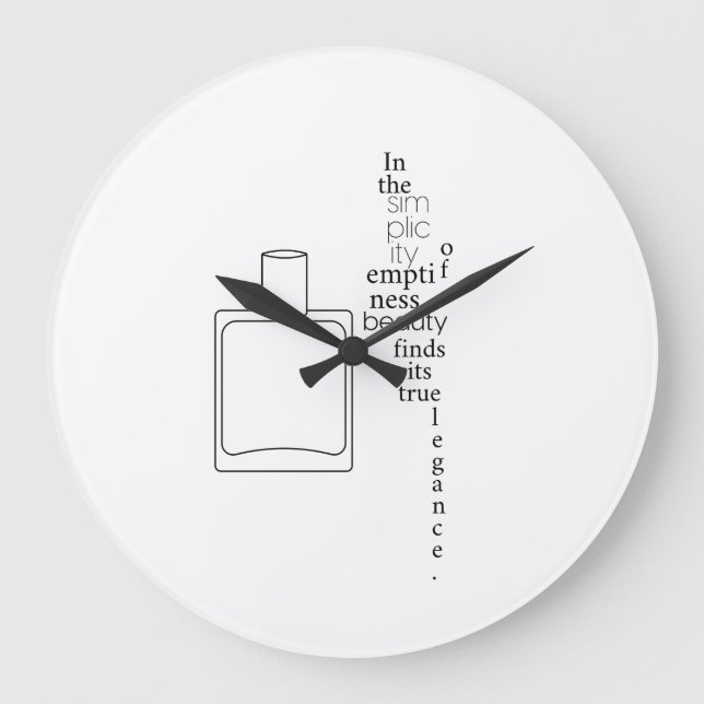 Enkelhet - minimalistisk svartvitt stor klocka (Framsida)