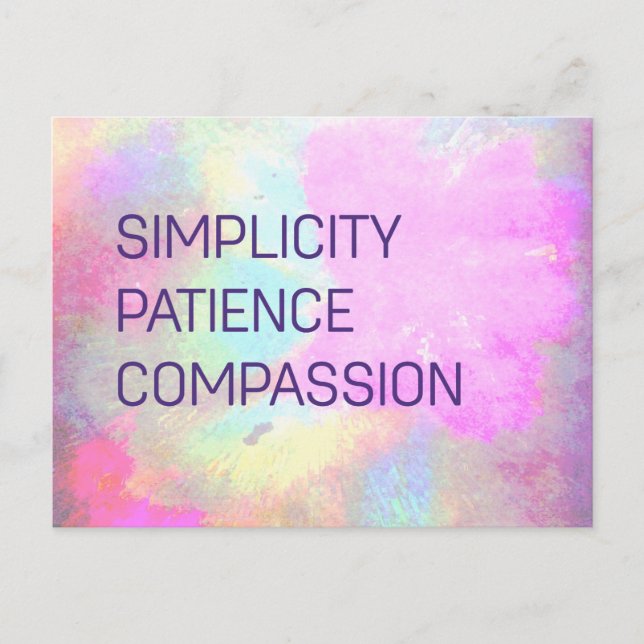 Enkelhet Patientkompassion - inspiration Vykort (Framsida)