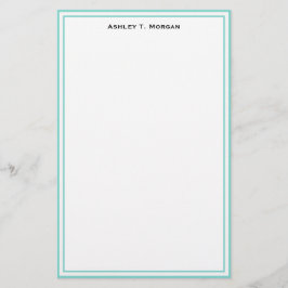 Enkelhet Robin Egg White Personlig Stationery Brevpapper
