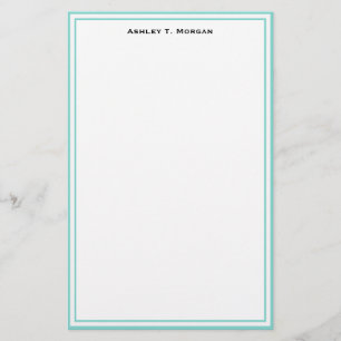 Enkelhet Robin Egg White Personlig Stationery Brevpapper