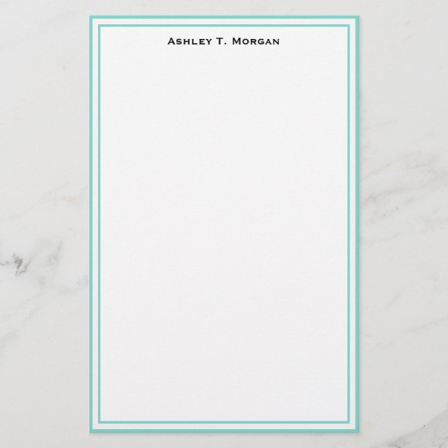 Enkelhet Robin Egg White Personlig Stationery Brevpapper (Framsida)
