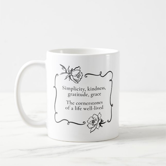 Enkelhet, Vänlighet, Tacksamhet, Nåde Kaffemugg (Vänster)