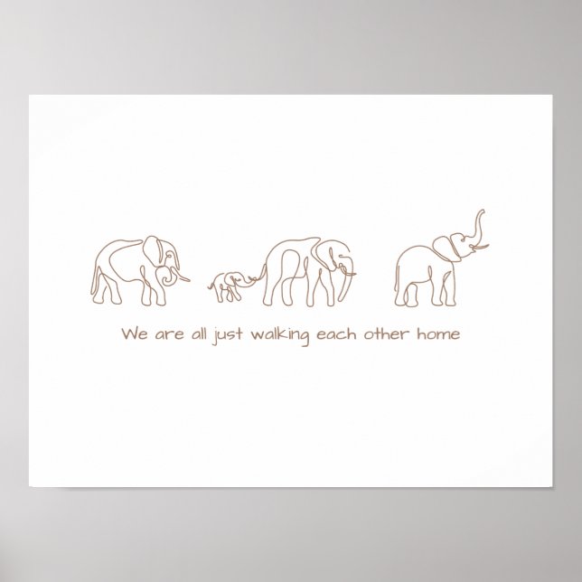 Enkelradig konst - elefant poster (Framsidan)